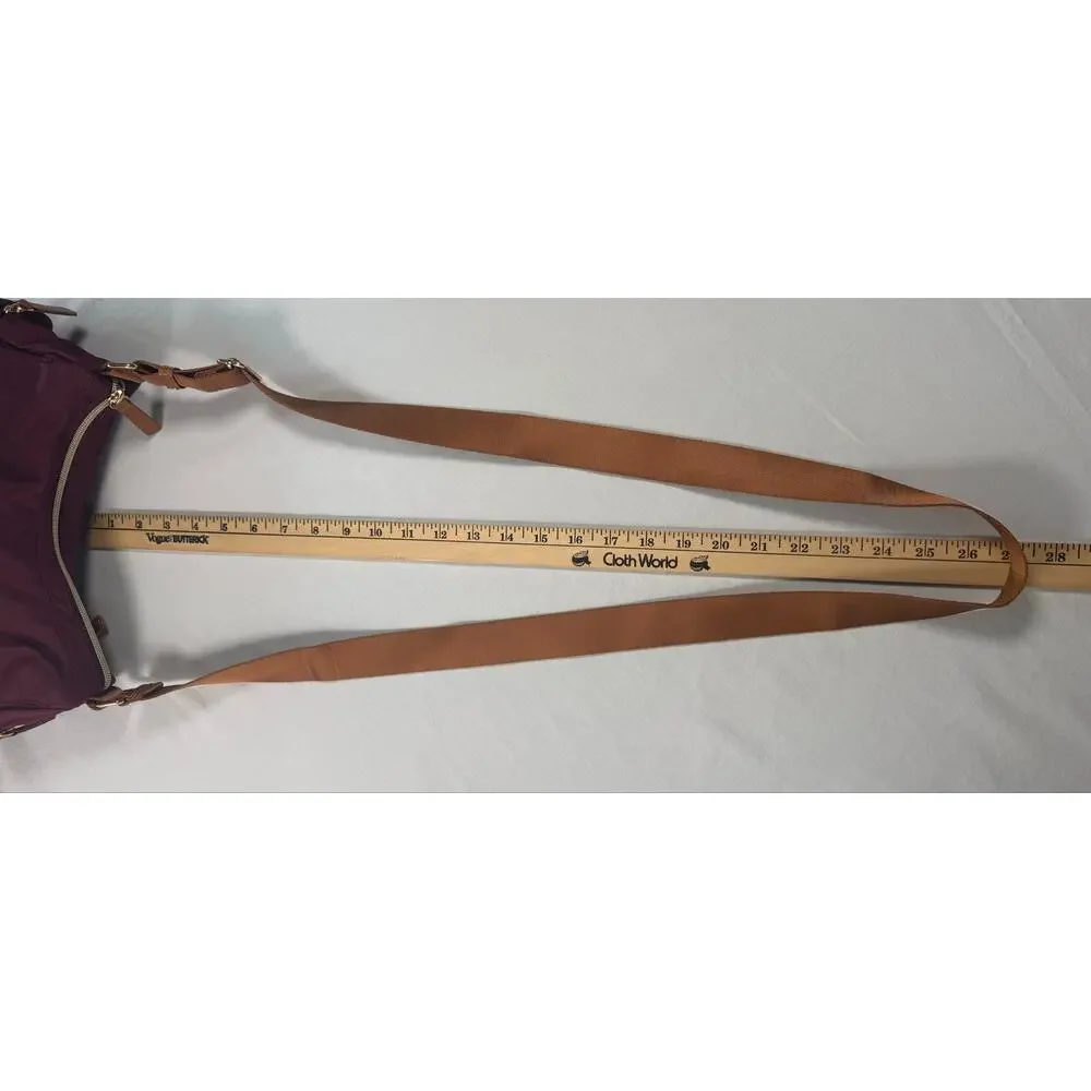 Nordace Siena Hobo Crossbody Bag Purse Burgundy RFID Travel Brown Strap